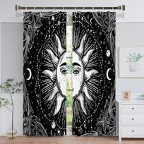 Tarot Mancha Spiritual Luxury Blackout Window Curtains for Bedroom Living Room Bathroom Kicthen Door High Shading New Fashion W55 X H120cm X 2&HOOK
