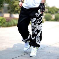 Men's Fashion Casual Sports Personality Hip Hop Big Size Trousers Pants S juoda