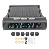 Wireless Solar Power TPMS LCD Display 6 Sensor Tire Pressure Monitoring System IP68 Waterproof