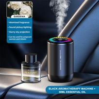 Intelligent Car Air Freshener Electric Mist Aroma Diffuser with Pickup Ambient Light Starry Sky Summit Odor Remove Essential Oil blue