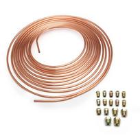 25FT 7.62m Car Roll Tube Coil of 3/16  OD Copper Nickel Brake Pipe Tube Tubing & 16PCS Nuts Galvanized Copper Hose Line Piping auksas