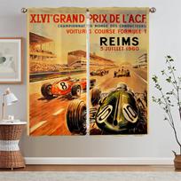Vintage Car Races Bedroom Blackout Curtains for Living Room Window Curtains on Offer Free Shipping Blinds Curtain Rods Blind W50xH70cmx2pcs-CL