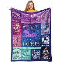 Cute Pony Print Blanket Comfortable Soft Flannel Blanket Sofa Blanket Bed Blanket 70x100cm
