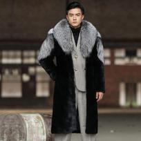 Men's Faux Fur Jacket Mink Coat S juoda