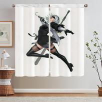 Nier Automata Window Blinds Kitchen Curtains Blackout Curtain Rods Tentacles Living Room Curtain for Children's Room Blind Curls W50xH70cmx2pcs-CL