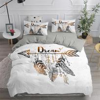 Dreamcatcher White Duvet Cover Microfiber Bohemian Print King Bedding Set For Girls Adults Soft Comforter Cover With Pillowcase EU single(135x200cm) gray