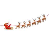 Animacinis Kalėdų Senelis ir Elnias Kalėdinės Vėliavos Papuošimai Vakarėliams Deer pulling cart and flag