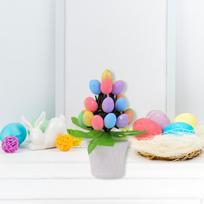 Artificial Easter Eggs Bonsai Creative, for Festivals Desktops Rooms Holiday Silver Dots