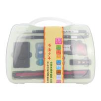 Traditional Chinese Calligraphy Set Brush Pen Ink Water Writing Paper Tool Box Kit for Beginner beige
