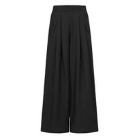 Women's Summer Wide Leg Pants Thin Pants Loose Large Size Pants Office Pants 3XL black