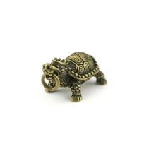 Kiniško stiliaus vario drakono galvos vėžlio figūrėlės žalvariniai vėžlių miniatiūros gyvūnų raktų pakabukų ornamentai namų dekoro aksesuarai