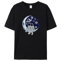 Bitcoin Crypto BTC To The Moon T Shirt Women Unisex T-shirt Streetwear Tshirt Short Sleeve Astronaut Cryptocurrency Tees Tops 4XL juoda