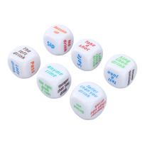 6PCS Large Drinking Dice Set Drinking Game Dice Bar Turnt Drunk Frenzy Party Rolling Decider White