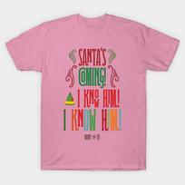 T Shirt Women Santas Coming I Know Him Harajuku Print Kawaii Tshirt Summer Short Sleeve Female T-Shirt Top Tee S