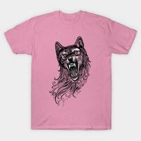 T Shirt Women Wolf Hand Drawing Decoration Harajuku Print Kawaii Tshirt Summer Short Sleeve Female T-Shirt Top Tee S pink