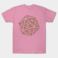 T Shirt Women Rpg Dice Shirt D20 Original Pattern Design Harajuku Print Kawaii Tshirt Summer Short Sleeve Female T-Shirt Top Tee S rožinė