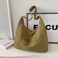 Tote Bag Female College Student Class Bag Niche Large Capacity Commuter Shoulder Bag Crossbody Bag Cotton Clothes Large Bag alyvuogių žalios spalvos