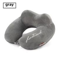 U-shaped Travel Neck Support Pillow Adult Memory Foam Pillow For Car Airplane Neck Pain Relief Student Sleeping Aid gray