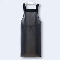 Waterproof Kitchen Apron Household PVC Oil Resistant Work Apron Transparent Black Dirt-Proof Cleaning Aprons 95cm