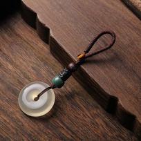 Natūralus Ledinis Agatas Chalcedonas Taikos Sagtelės Pakabukas Raktų Pakabukas - Unisex Senovinio Stiliaus Aksesuaras