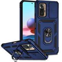 „Xiaomi Redmi Note 10 10S Case“ automobilio laikiklio žiedo telefono dėklas, skirtas „Redmi Note 10 Pro Max Note10 S Slide Camera Armor“ galinis dangtelis For Redmi Note 10 4G mėlyna