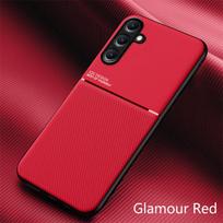 Patvarus neslystantis dėklas Samsung Galaxy M15 M35 M55 5G apsauginis dangtelis magnetinis siurbtukas laikiklis Coque Fundas Capa For Samsung M15 5G raudona