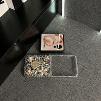 Prabangus blizgantis kalnų krištolo kvepalų buteliuko telefono dėklas, skirtas XiaoMi Mix Flip, mielas perlo, deimanto, gėlių, vandens lašo kristalo kietas viršelis For Mix Flip