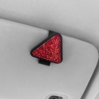 Car Sun Visor Glasses Clip Triangle Eyeglasses Clip Magnetic Sunglasses Holder Hanger Glasses Case Auto Interior Accessorie raudona