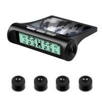 Smart Tpms Car Tire Pressure Security Alarm Monitor System 4 Sensors Display Solar Intelligent Tyre Pressure Temperature Warning