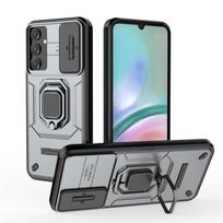 For Samsung Galaxy A15 A25 Case Luxury Ring + Movable Window Back Cover Armor Case For Samsung A15 A 15 SamsungA15 Phone Case Samsung A15 gray
