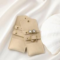 Cute Small Microfiber Leather Jewelry Storage Bags 6*5cm Stud Earring Ring Charm Necklace Organizer Promotional Gifts Pouches 6x5cm smėlis