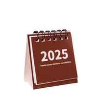 1 vnt. Mini stalo kalendorius 2024-2025, nuo 2024 m. rugpjūčio iki 2025 m. gruodžio Mažas stalinis kalendorius, Kūrybiškas mini kasdienio tvarkaraščio kalendorius raudona
