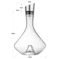 Krištolinio stiklo raudonojo vyno dekanteris 2,2 l (74,4 oz) su 304 nerūdijančio plieno snapeliu, greitas aeravimas, pagerina vyno skonį