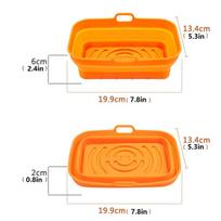 Air Fryer Silicone Foldable Baking Tray Microwave Oven Heating Baking Tray Reusable Roast Chicken Mat BBQ Pot Pad Baking Tray oranžinė