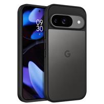 Karinio lygio itin atsparus smūgiams dėklas Google Pixel 9 9A 8 8A 7 7A 6 6A Pro telefonams, skaidrus matinis hibridinis kietas dangtelis, silikoninis apvalkalas Google Pixel 9 juoda