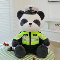 New Police Panda Plush Doll Rag Doll Creative Fire Bear Plush Toy Doll Memorial Event Gift 23cm