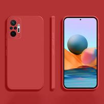 Kvadratinis telefono dėklas Xiaomi Redmi Note 10 10s 11 11s 12 12s 10T 11T 12 Pro Plus 4G 5G matinis silikoninis minkštas viršelis Redmi Note 12 Pro 5G raudona