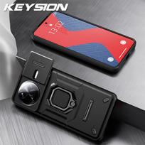 KEYSION Shockproof Armor Case for POCO F7 Pro Slide Camera Lens Protection Ring Stand Phone Back Cover for Xiaomi POCO F7 Ultra for POCO F7 Pro juoda