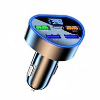 200W PD Heart-shaped Car Charger QC3.0 Fast Charge 1 To 5 Car Socket Plug 5 Port  Flash Charge with Digital Display juoda