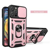 iPhone 16 pro Max plus Smūgiams atsparus šarvuotas dėklas Magnetinis žiedas automobiliniam laikikliui Telefono dangtelis Patvarus apsauginis dėklas su stovo funkcija iPhone 16 Pro Max rožinė