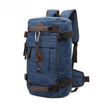 Multifunctional Triple Backpack Wash Canvas Tote Outdoor Sports Crossbody Bag Kit mėlyna