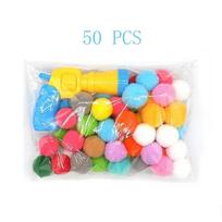 Cat Toy Ball Launcher Gun with 50-100Pc Pom Pom Plush Balls Interactive Fetch Shooting Gun for Cats Pet Play Equipment yellow
