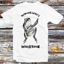 230 Gsm 100% Cotton Frog Star Anyways Here S Wonderwall Playing Banjo T Shirt Vintage Retro Cool Gift Mens Womens Unisex Cartoon Anime Top Tee B164 XXS balta