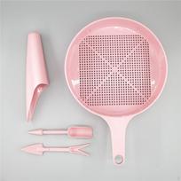 4 Pieces Bonsai Soil Sieve Corn Leakage Net Potting 3mm Practical Easy to Grasp Garden Hand rožinė
