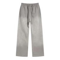 Autumn 2024 Retro Washed Distressed Spray Dye Sweatpants for Men - Loose Fit with Drawstring Small