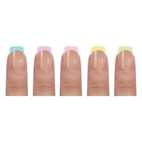 150Pcs Press On Nails Gel False Nail Tips 3 in 1 Pre-Colored French Nails Fake Nails 14 Sizes for Nail Extensions 7 brown