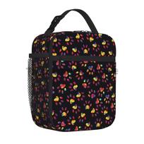 Dog Paw Print Insulated Lunch Bag for Women Reusable Lunch Box for Work School Picnic Cooler Thermal Bento Bag for Boys Girls 26x21x11CM smėlis
