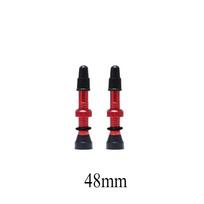 2pc 48/60/80mm Bike Presta/FV Valve Stem for Tubeless Tire MTB Road Bike Bicycle No Tube Rim Parts Other Bicycle Accessories 48mm2pcs raudona