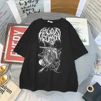 Fashion Sport Short Sleeves Y2K Punk Tees Summer Jogging Unisex Skull T- Shirt Printed Baggy Loose Oversized Print Tee T-shirts S