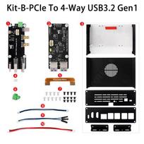 Raspberry Pi 5 dėklo rinkinys B: PCIe į USB 3.2 stebulė su visais prievadais vienoje pusėje